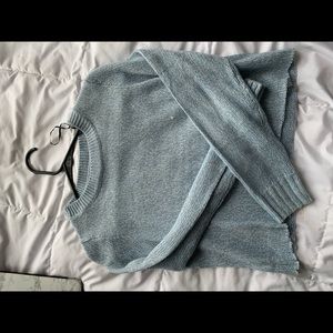 Sweater crop top blue worn normally